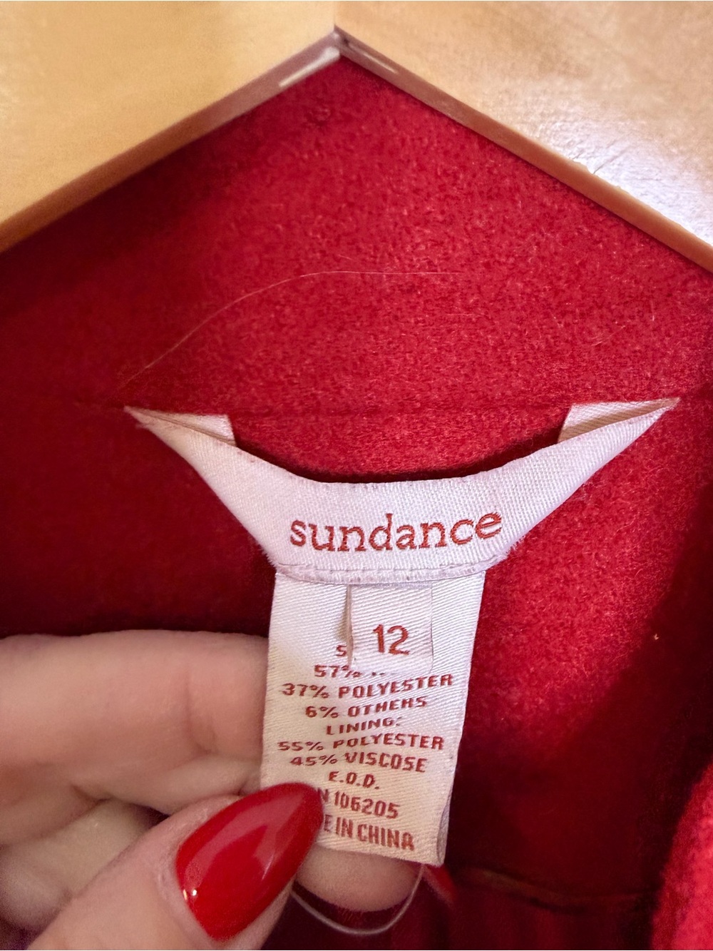Sundance brick Red Military-Style Wool Jacket blazer Sz 12 fully lined women’s - Picture 4 of 6